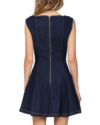 Panelled Fit &amp; Flare Cap Sleeve Dress