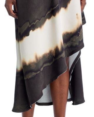 Burned Stripe Satin Midi Dress