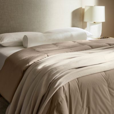 Linen Velvet Paneled Bolster Pillow with Insert