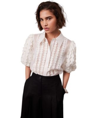  Women's Applique Organza Shirt