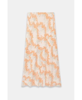  Women's Print Midi Slip Skirt