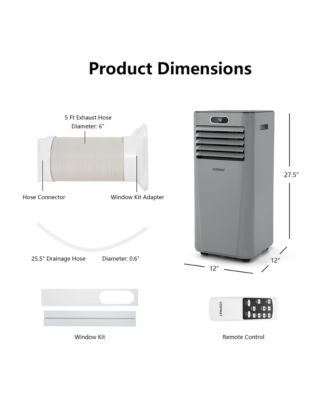 8000 BTU Portable Air Conditioner with Remote Control 3-in-1 Air Cooler with Drying