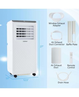  8000 BTU Portable Air Conditioner 3 -in-1 Air Cooler Dehumidifier Fan 24H Timer 5000 BTU(8000BTU ASHRAE)