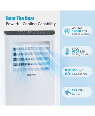  6500 BTU(10000 BTU ASHRAE) Portable Air Conditioner 3 -in-1 Air Cooler Dehumidifier Fan 24H Timer