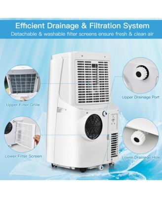 9000BTU Portable Air Conditioner 3-in-1 Air Cooler Fan Dehumidifier w/ Remote