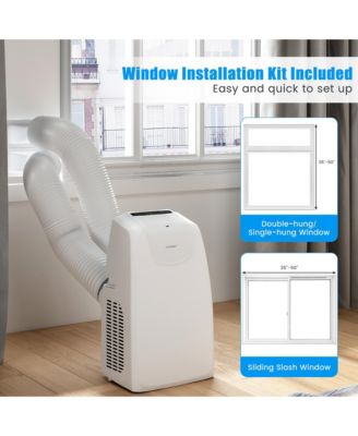  11,500 BTU Dual Hose Portable Air Conditioner 3-in-1 AC Unit with Remote Control