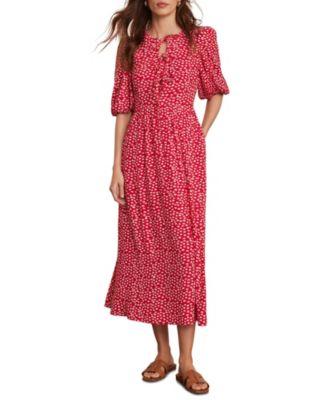  Women's Lips Print Midi Dress