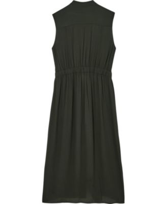  Women's Satin Mix Utility Shirt Dress