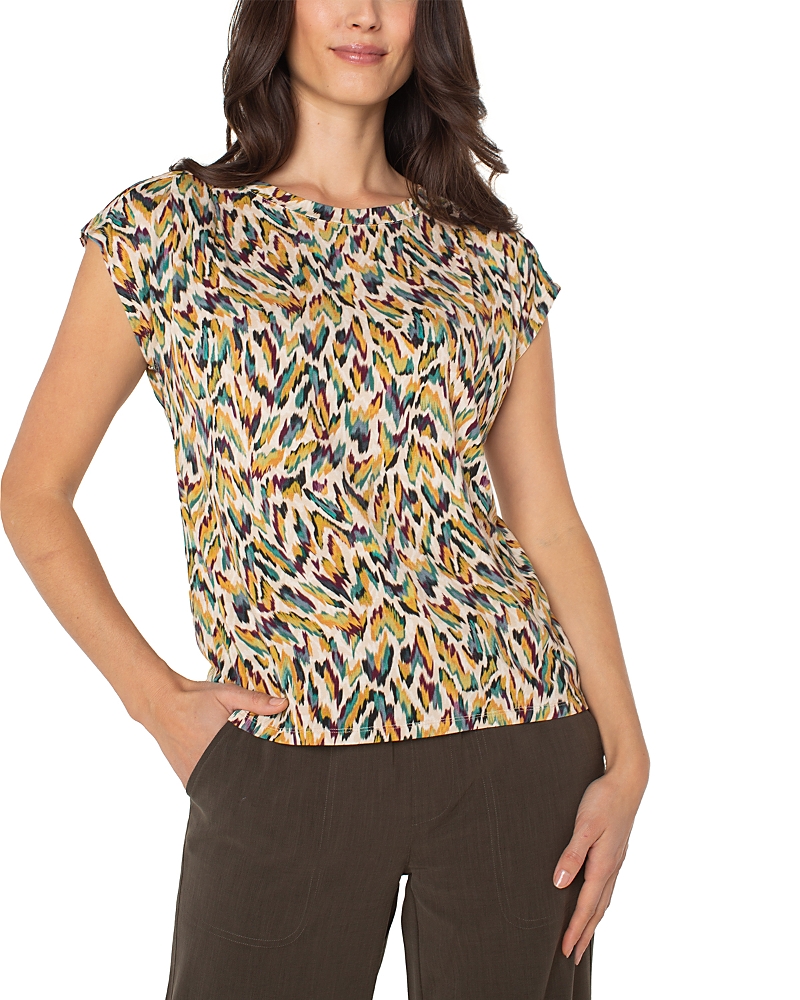 Liverpool Los Angeles Cap Sleeve Boatneck Top
