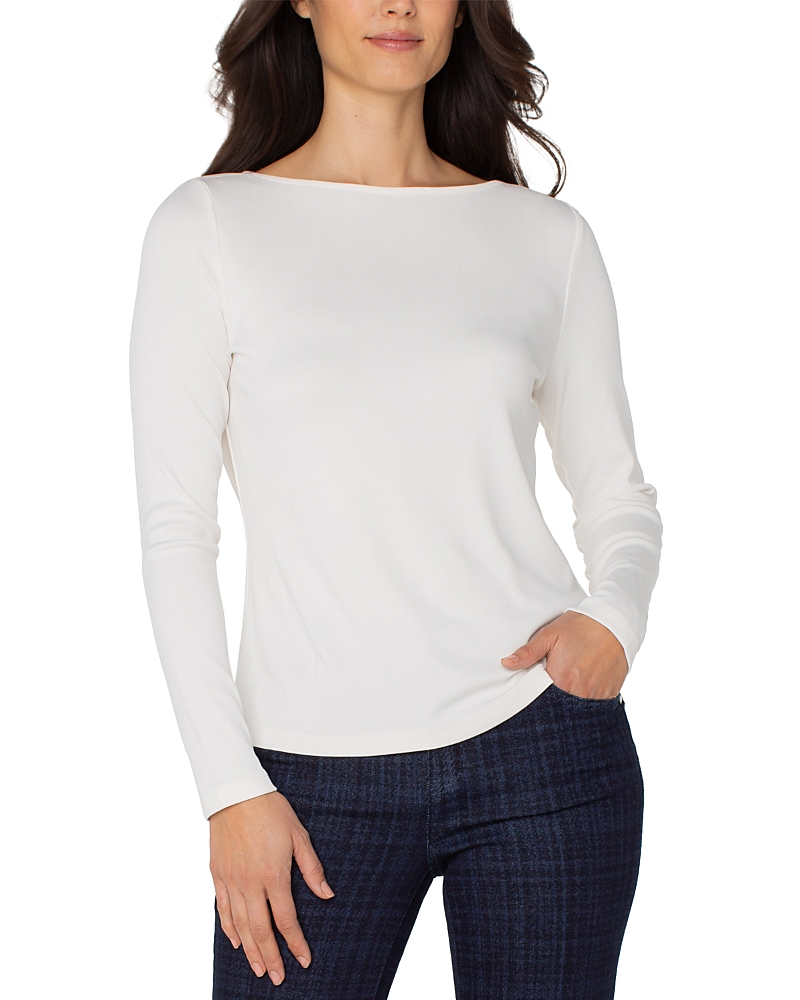 Liverpool Los Angeles Boat Neck Long Sleeve Top