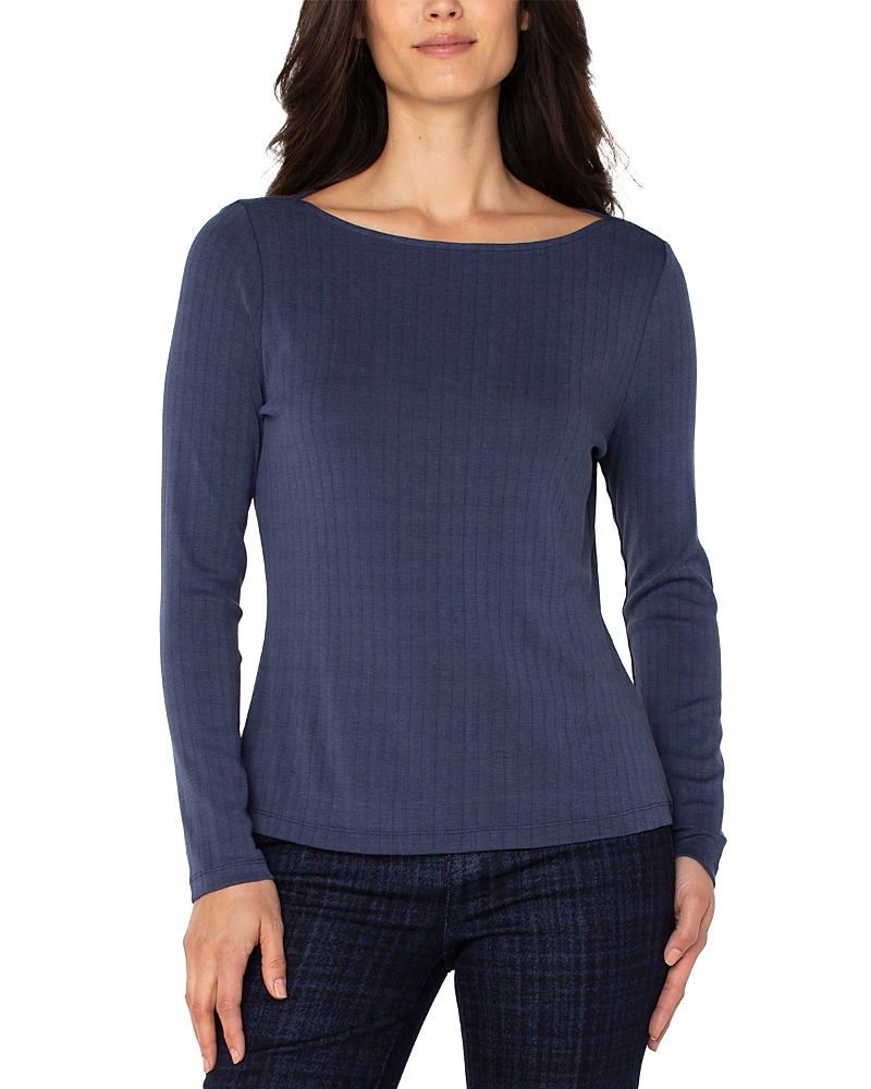 Liverpool Los Angeles Boat Neck Long Sleeve Top