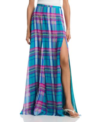 L'AGENCE Patricia Plaid Full Maxi Skirt | Bloomingdale's Women
