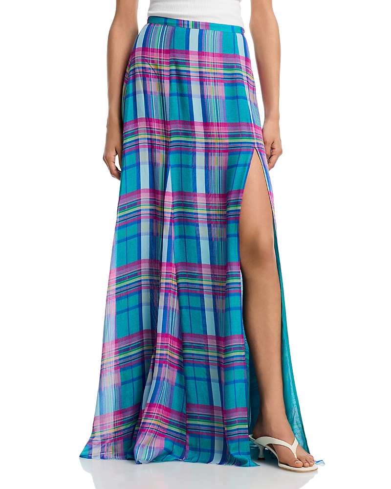 L'Agence Patricia Plaid Full Maxi Skirt