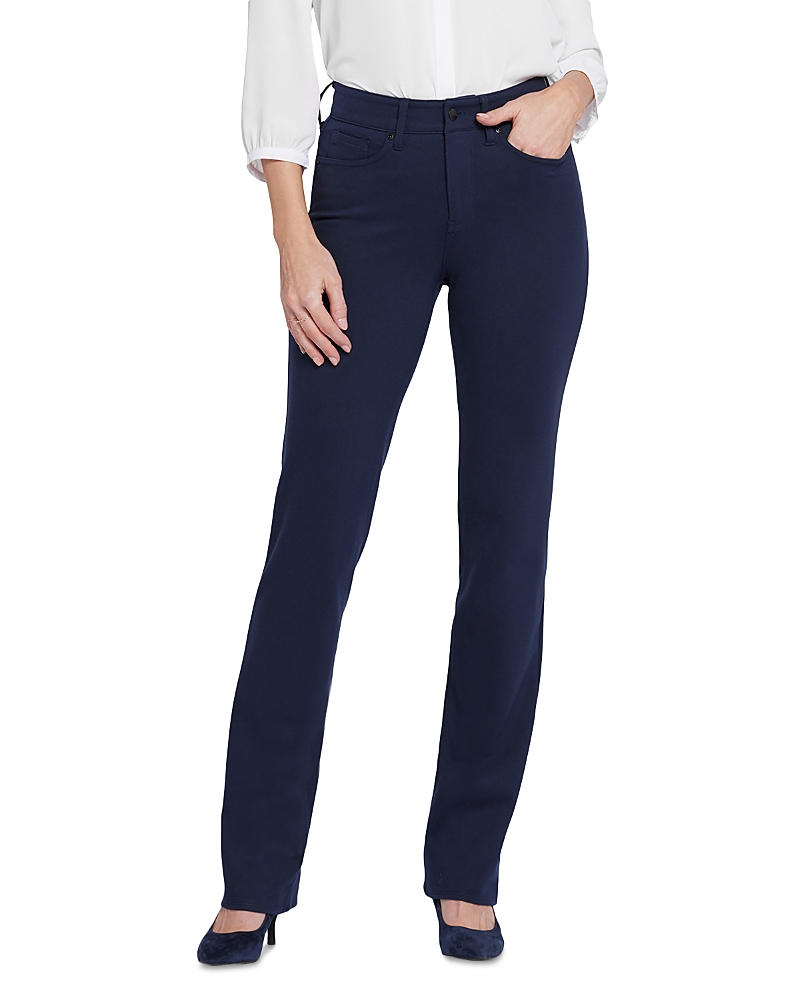 Nydj Petite Marilyn High Rise Straight Jeans in Black