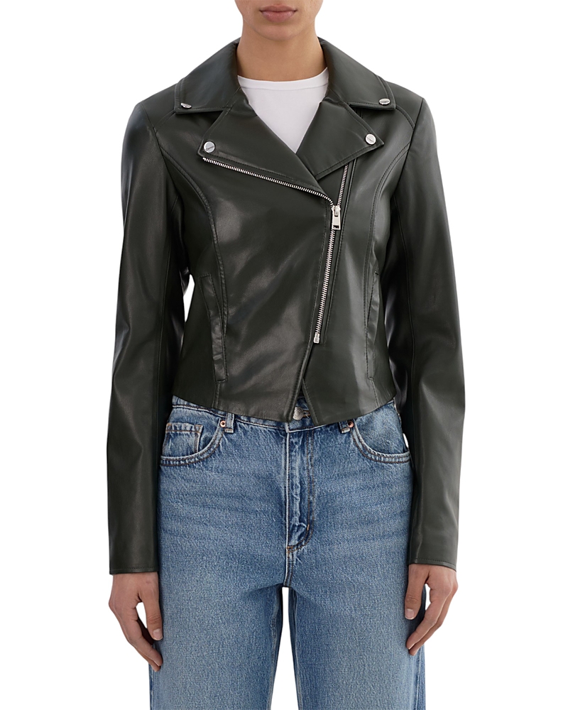 Lamarque Pascale Faux Leather Moto Jacket In Black