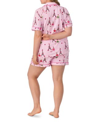 Eiffel Tower Print Shorty Pajama Set