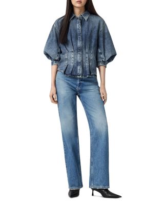 Brooklyn High Rise Straight Jeans in Indigo Blue