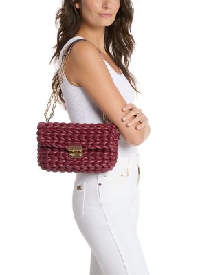Woven Large Convertible Chain Shoulder Bag