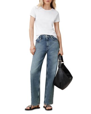 Sadie High Rise Ankle Barrel Jeans in Washed Indigo