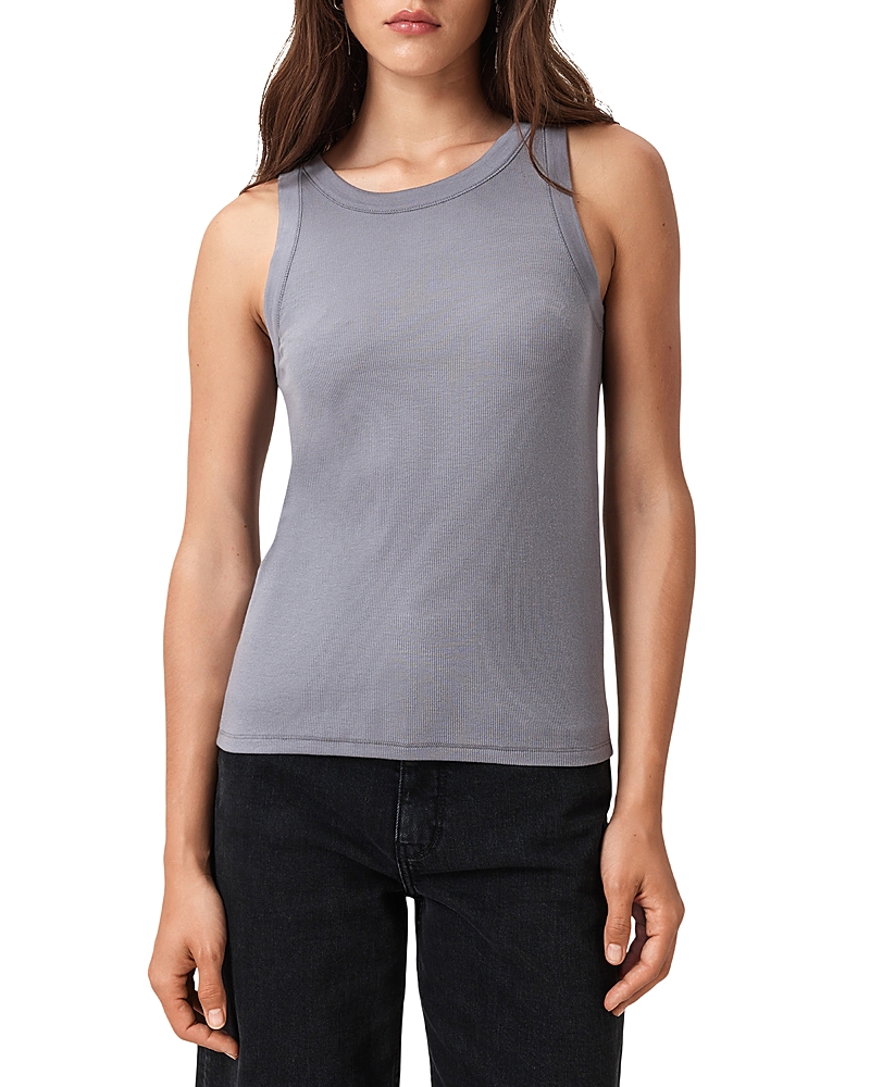 Allsaints Rina Crew Neck Sleeveless Tank Top In Gray