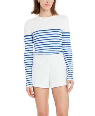  Women's Stripe Long Sleeve Knit Top