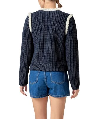  Women's Colorblock Braided Cardigan