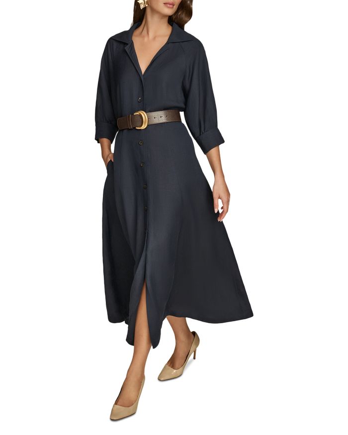 A Line Belted Shirt Dress