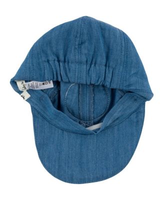 Baseball Cap Lyocell Denim with Smiley Applique - Big Kid