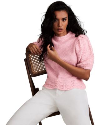  Women's Stitch Sleeve Knit Top