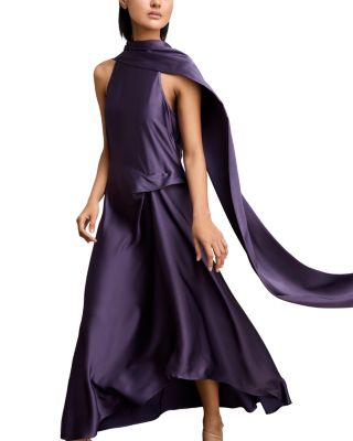 Petite Michelle Drape Occasion Midi Dress