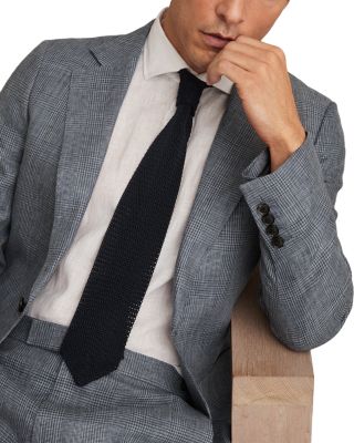 Slim Fit Prince of Wales Check Linen Blazer