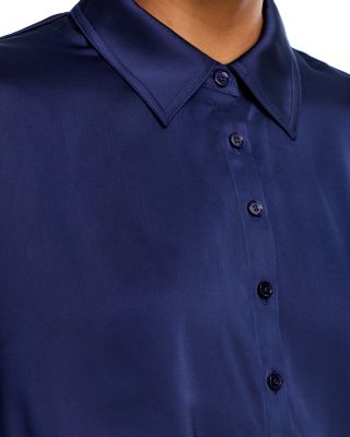 Satin Tie Front Shirt & Satin Jogger Pants