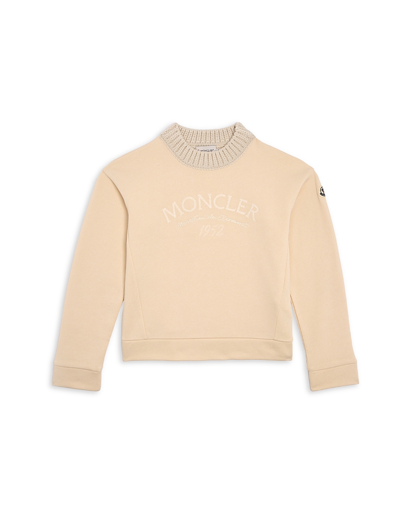 Moncler Girls' Embroidered Logo Sweatshirt - Big Kid In Neutral