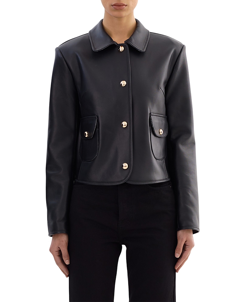 Lamarque Francesca Leather Jacket In Blue