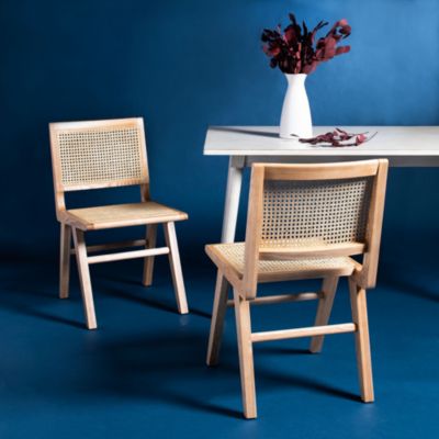 Hattie French Cane Dining Chairs, Set of 2