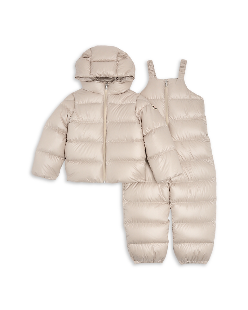 Moncler Unisex Down Puffer Jacket & Overalls Set - Little Kid In Neutral