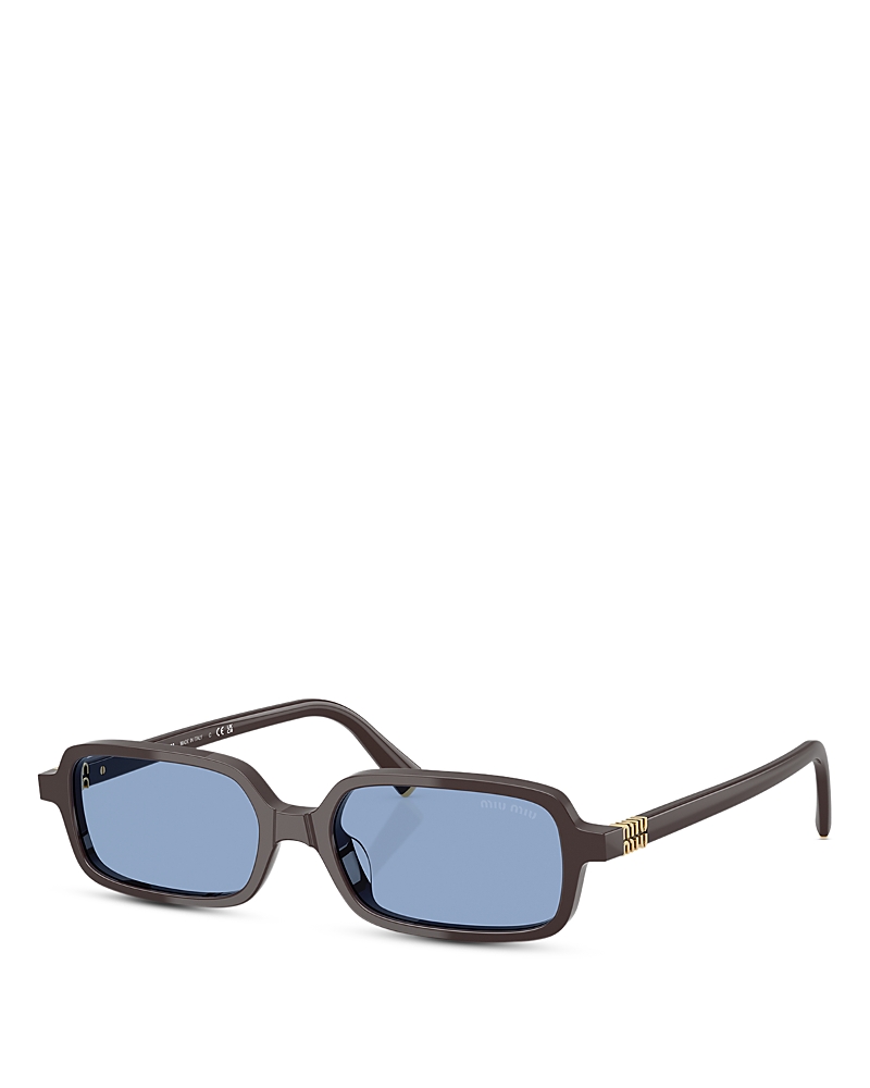 Miu Miu Regard Rectangle Sunglasses, 52mm In Blue