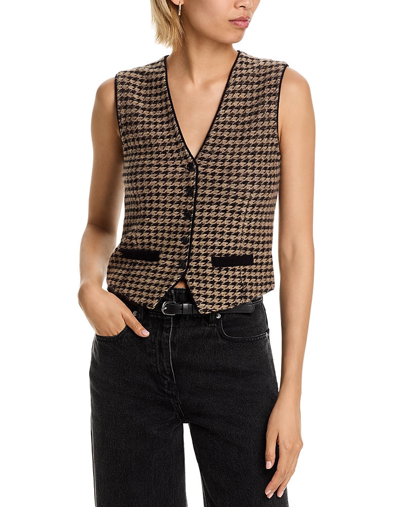 Guest In Residence Houndstooth Vest In Multi