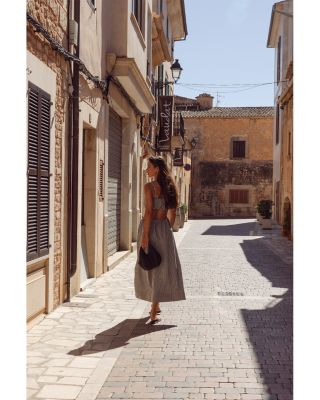 Gingham Crop Top & Gingham Ruched Waist Midi Skirt