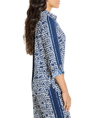 Etched Angles Roll Tab Sleeve Shirt