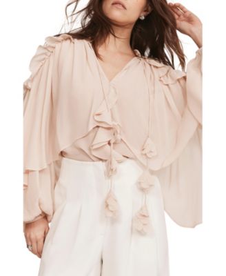  Women's Cape Ruffle Blouse