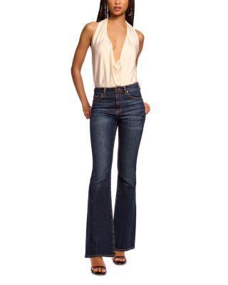 Helena High Rise Flare Jeans in Dark Rinse