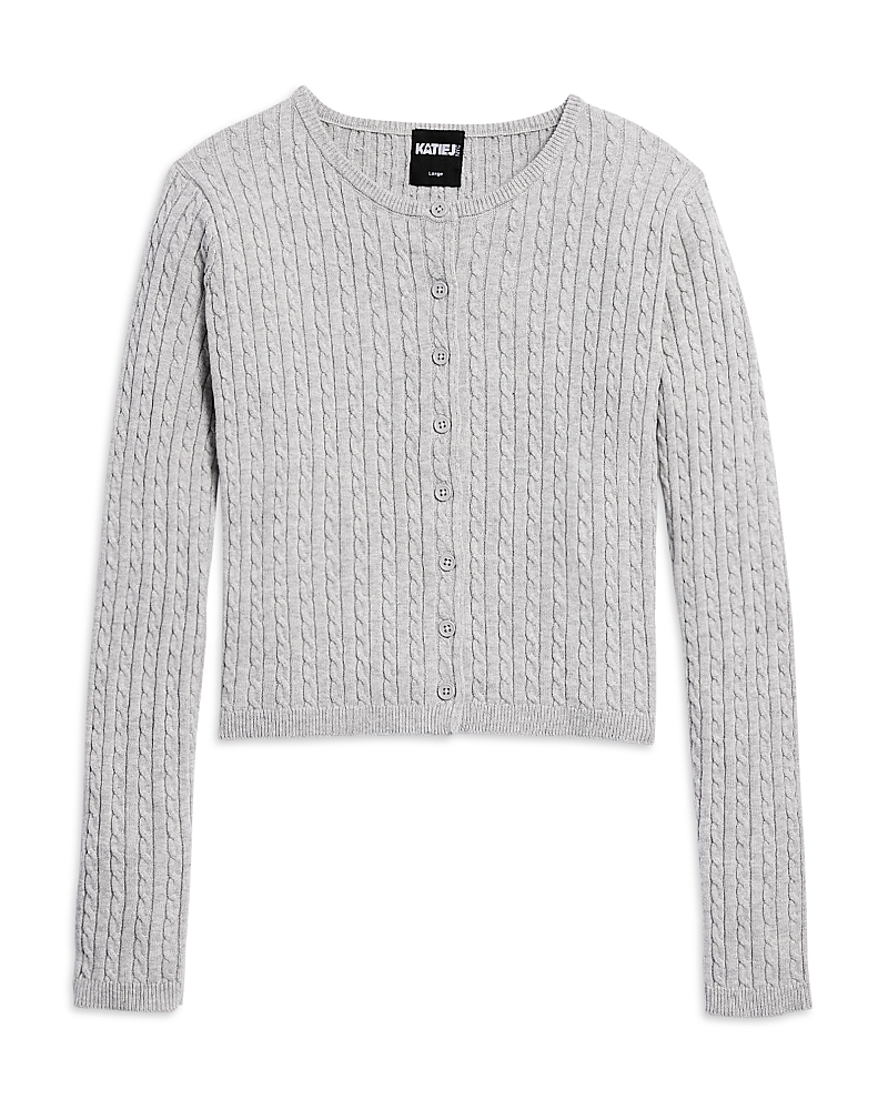 Katiejnyc Girls' Tween Rory Crewneck Cardigan Sweater - Big Kid In Gray