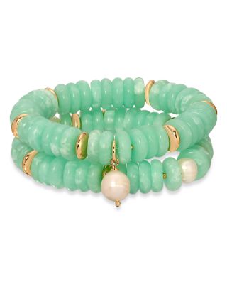 Saint Tropez Beaded Stretch Bracelets, Set of 2