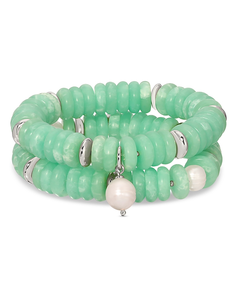 Ettika Saint Tropez Stretch Bracelet Set In Green