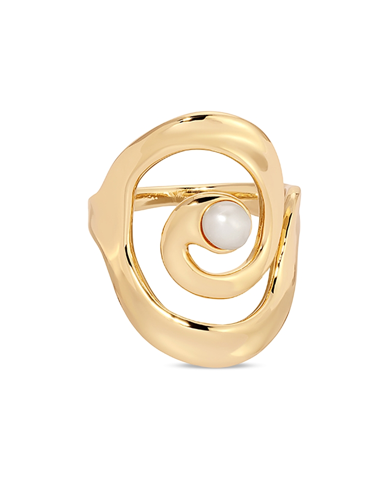 Ettika Cultured Freshwater Pearl Aura Swirl Ring