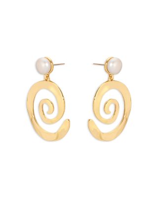 Aura Swirl Cultured Freshwater Pearl Drop Earrings