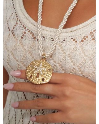 Sand Dollar Pendant Necklace, 32"