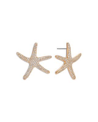 Pav&eacute; Starfish Statement Stud Earrings