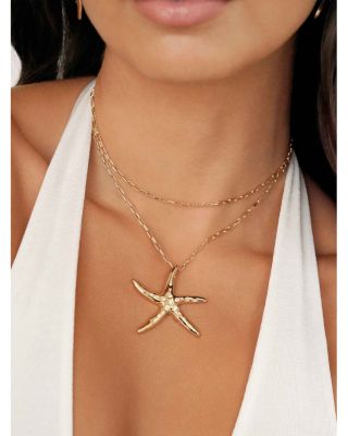 Starfish Luxe Pendant Necklace, 29.5"-34.5" 